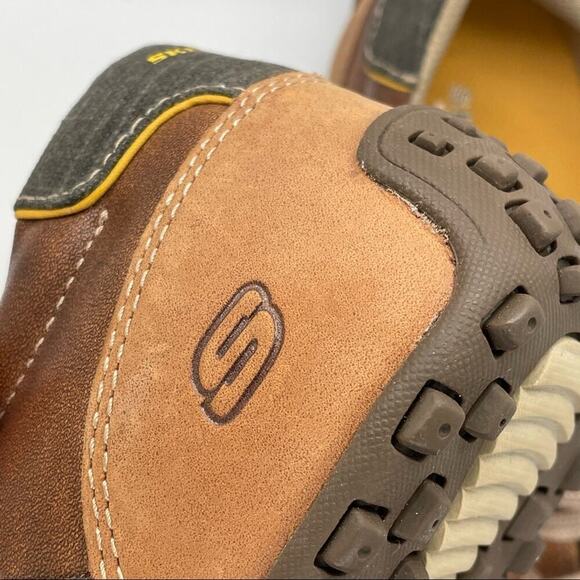 Men’s Two Tone Brown and Tan Lace Up Leather Skechers EUC - Picture 7 of 8